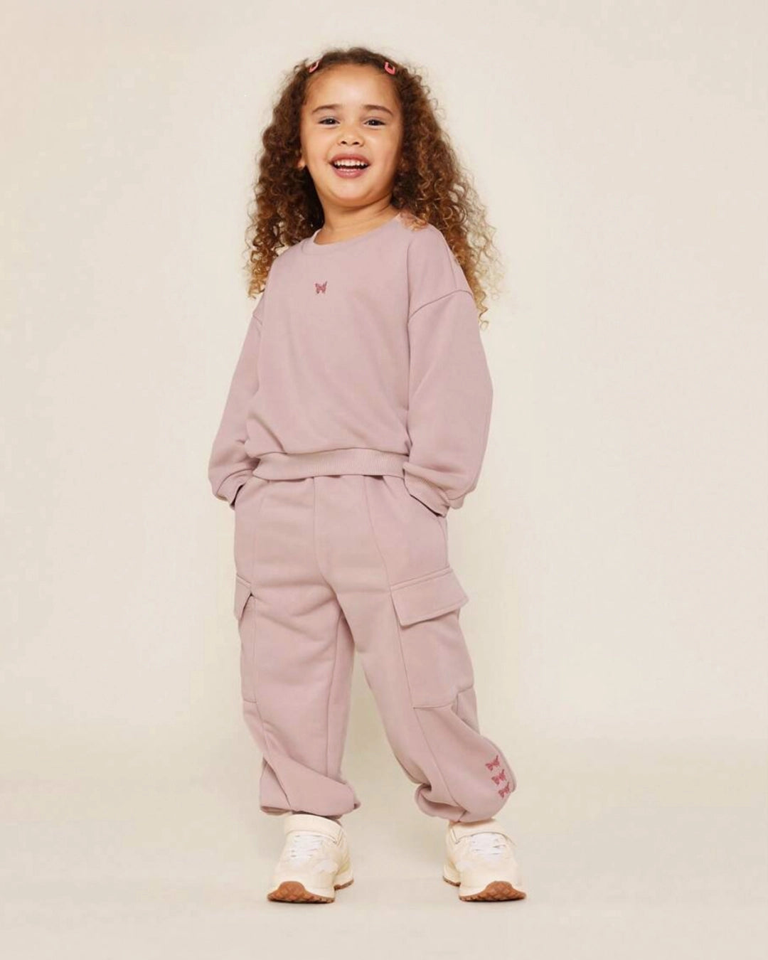 Baby Girl Waffle Knit Hoodie With Flared Pants Set