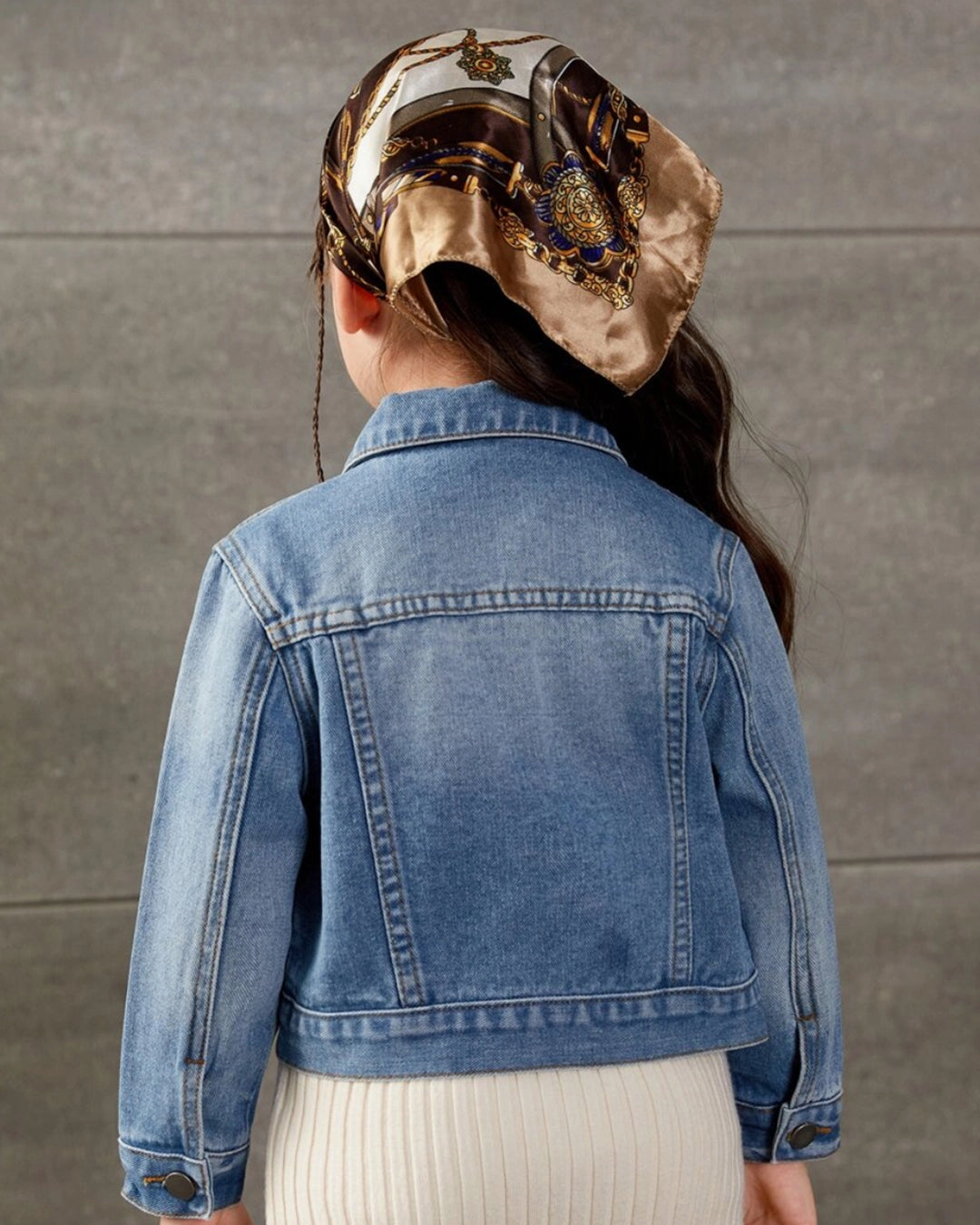 Young Girl Vintage Distressed Denim Jacket