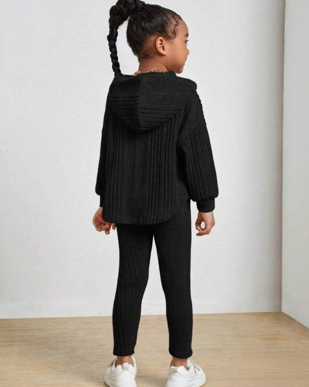 Girls' Drop Shoulder Hooded Tee & Leggings Set