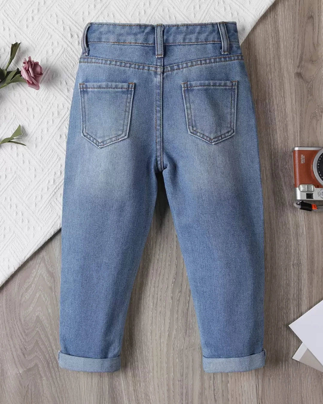 Boys Ripped Bleach Wash Jeans – Chic Winter/Autumn Style