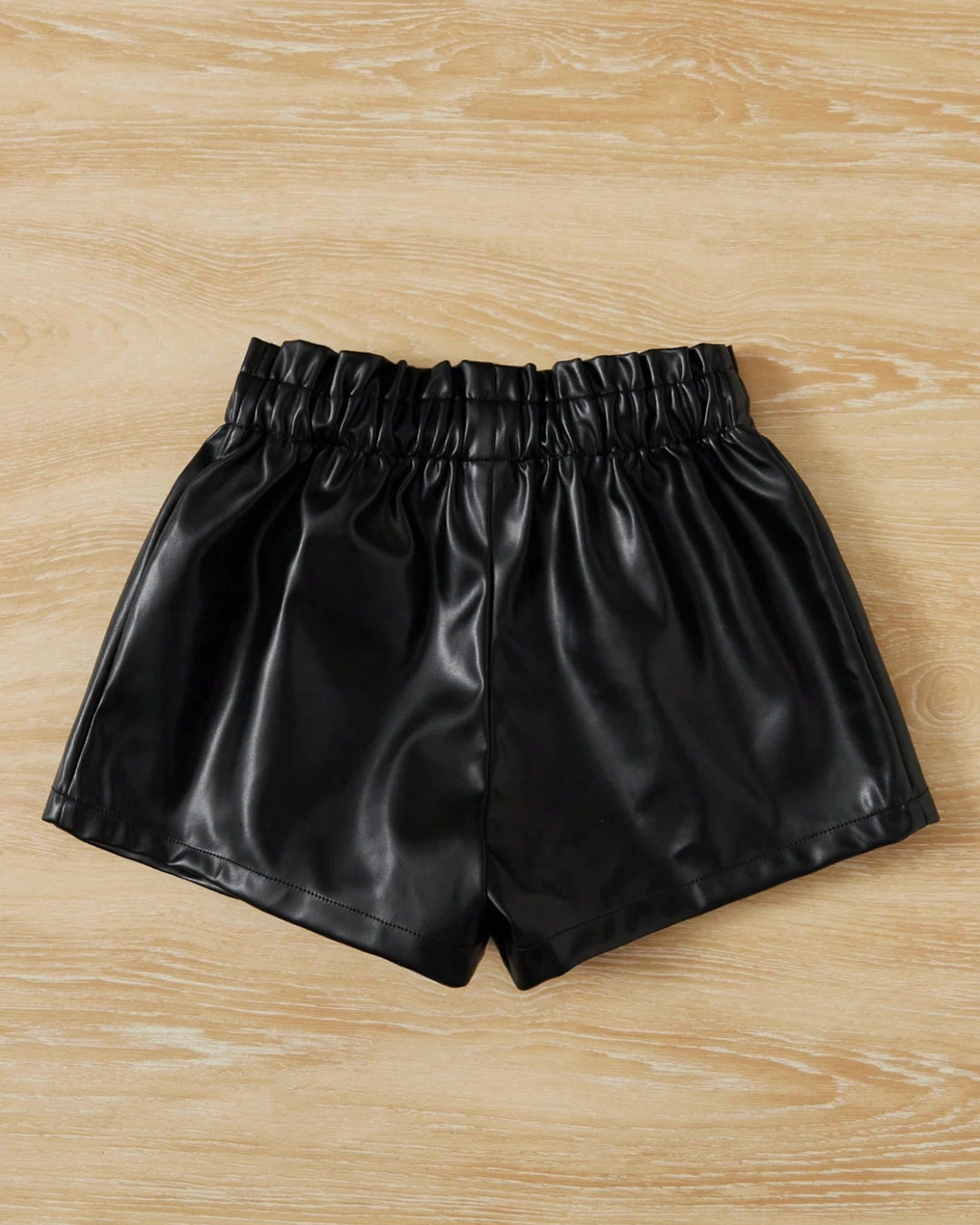 Girls' Faux Leather Shorts – Autumn Daily Wear