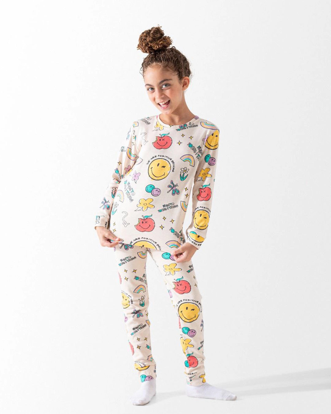 Happy Smile - Girls Autumn Cotton Interlock Pajama Set