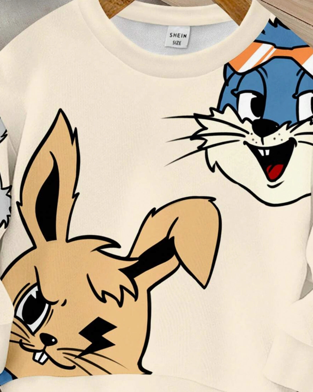 Boys Knit Hoodie with Cool Rabbits Design