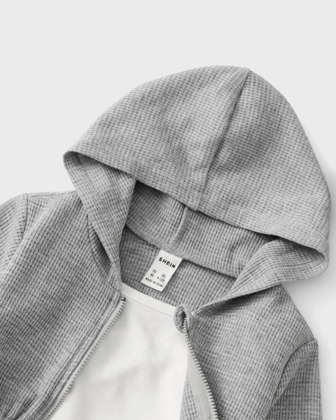 Baby Girl Waffle Knit Hooded Jacket & Flare Pants Set 2pcs