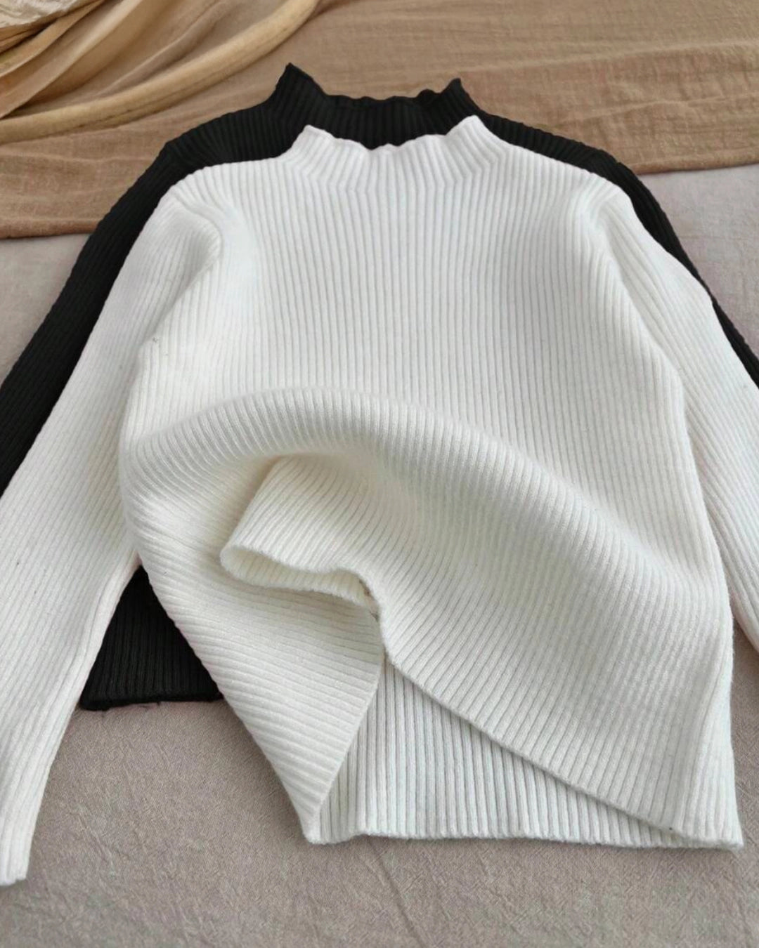 LMoss Baby Girls' High Neck Long Sleeve Pullover Sweaters – Multi-Pack