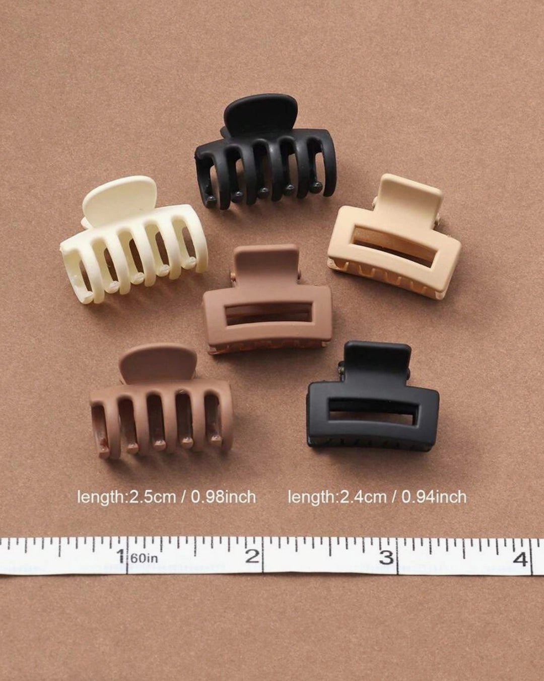 30pcs/Set Coffee Color Small Square Wavy Hair Clips