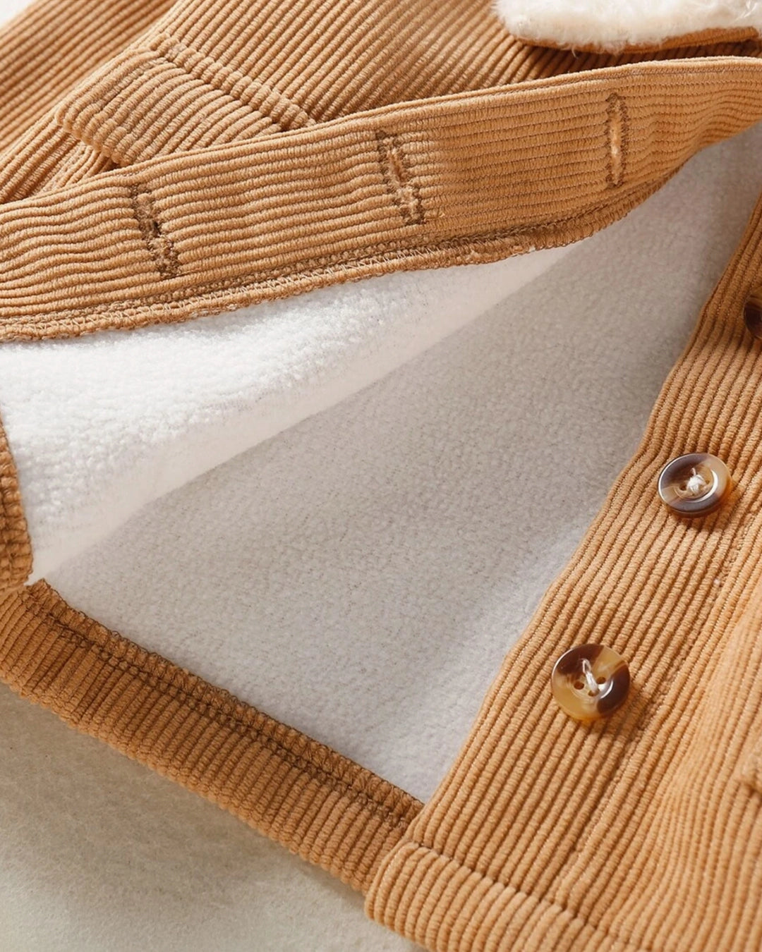 Girls Corduroy Jacket – Borg Collar & Flap Pockets