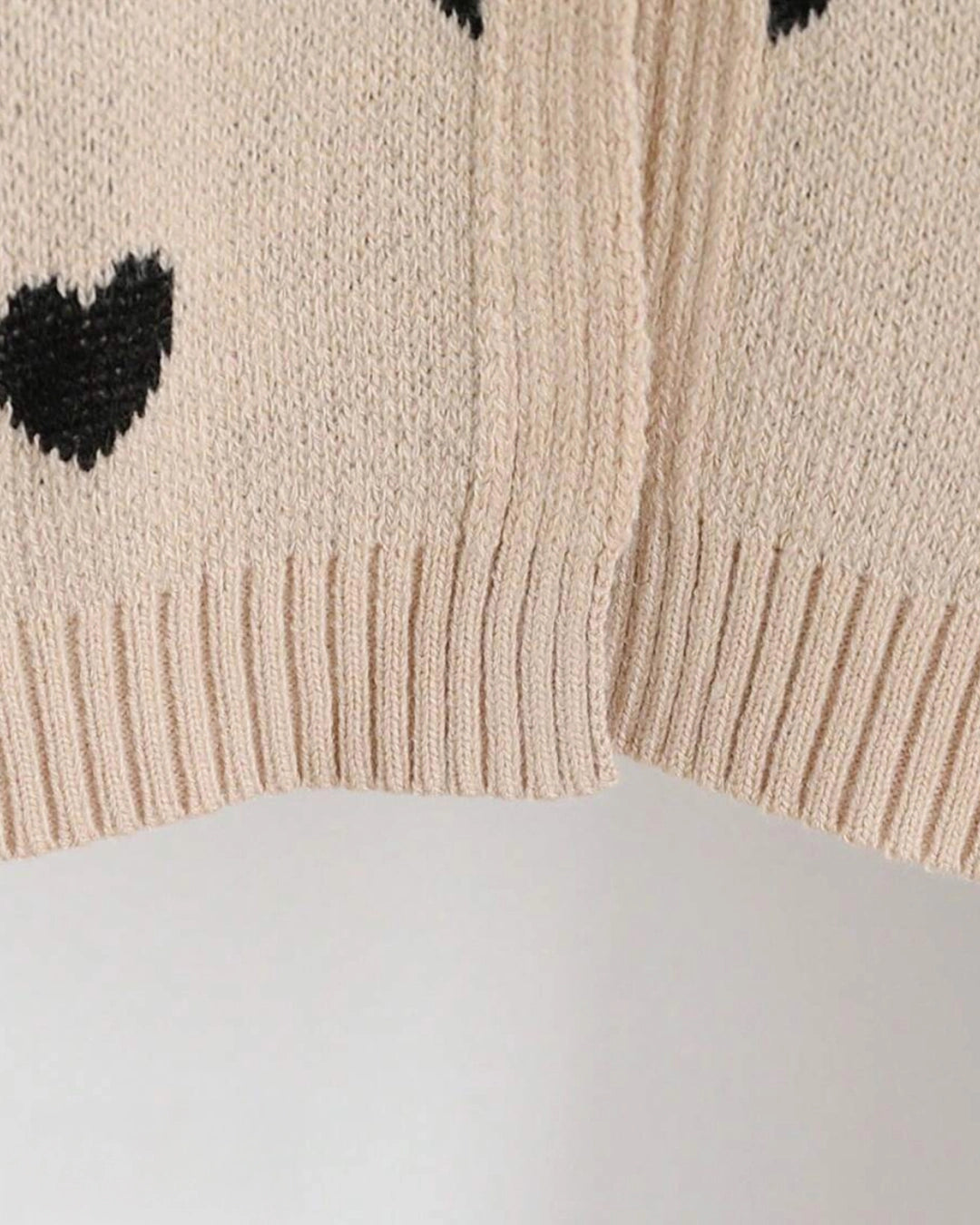 Tween Girls' Heart Pattern Knit Cardigan with Bow Detail