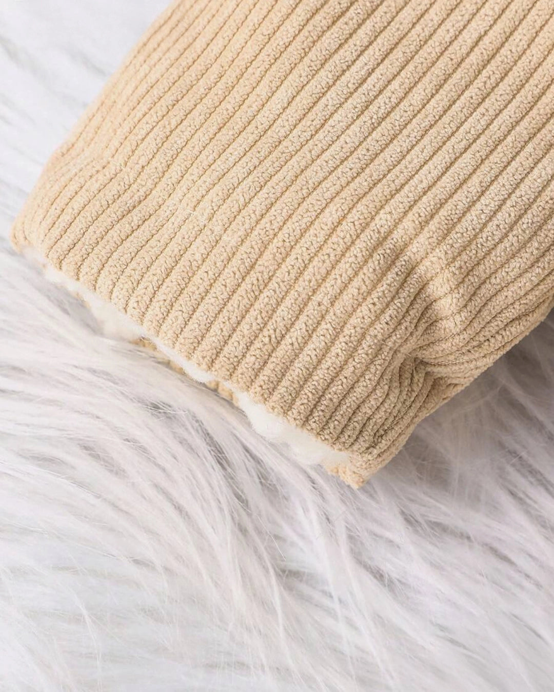 Kids Baby Girl - Boy Flap Detail Thermal Lined Corduroy Jacket
