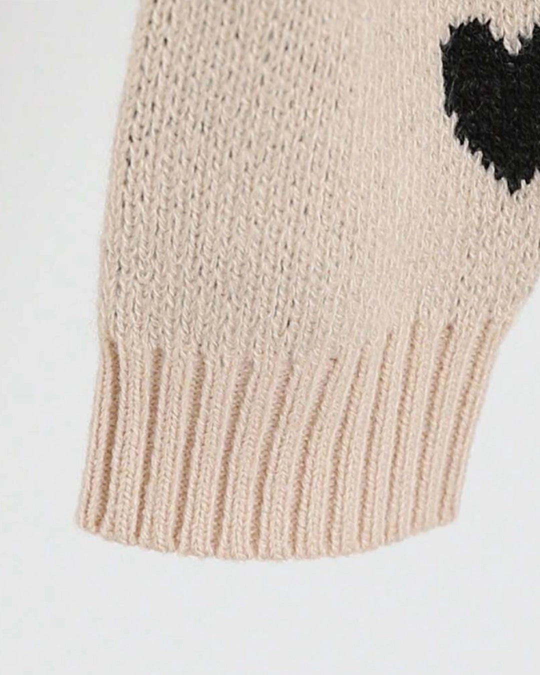 Tween Girls' Heart Pattern Knit Cardigan with Bow Detail