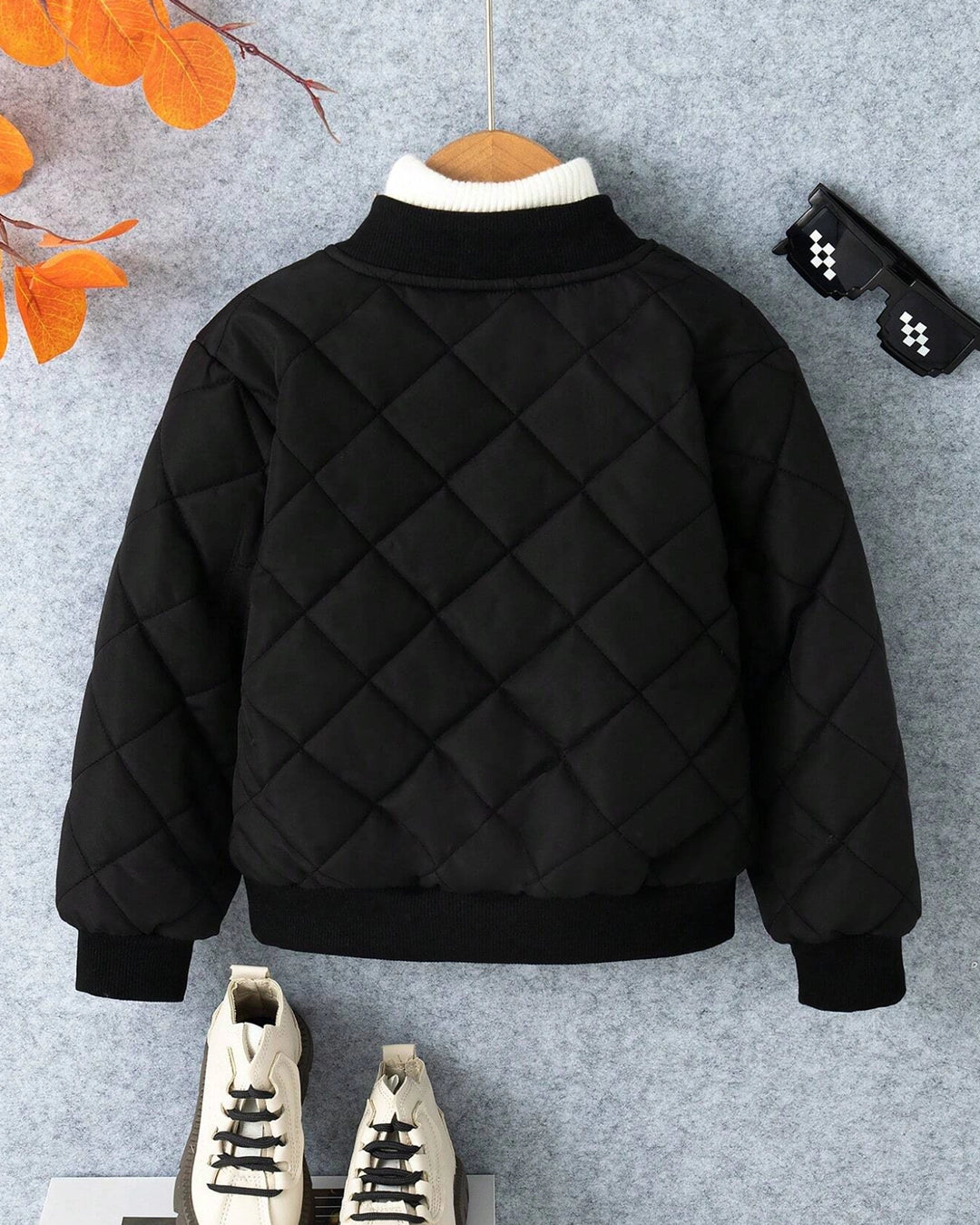 Boys Padded Jacket with Front Zipper