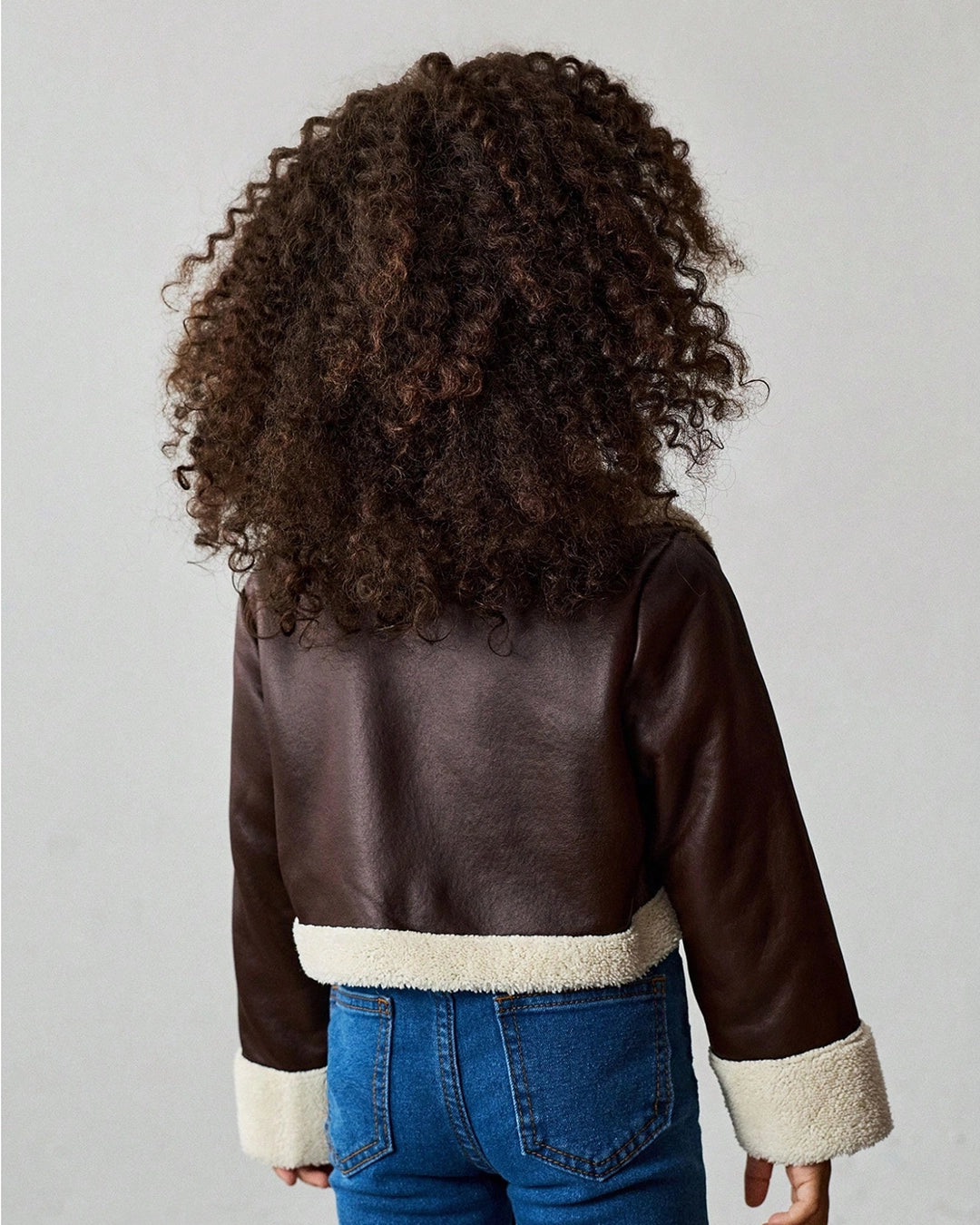 Girls Faux Fur Collar Jacket