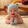 Baby Bear Ear Crochet Hat – Soft Blue