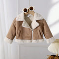 Khaki Baby Girl Winter Jacket – Shearling Lined & Stylish