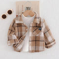 Baby Boy Plaid Flannel Shirt – Khaki