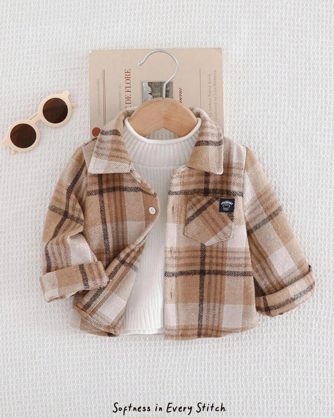 Baby Boy Plaid Flannel Shirt – Khaki