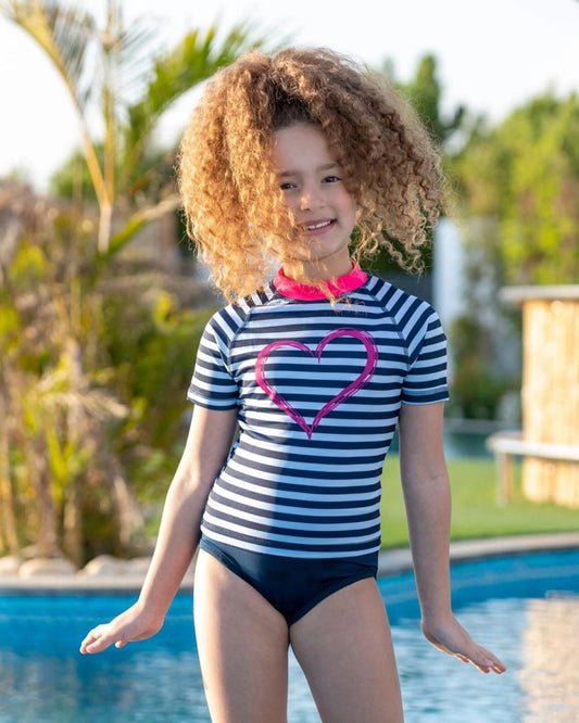 Striped Hearts 2PCS Swimsuit