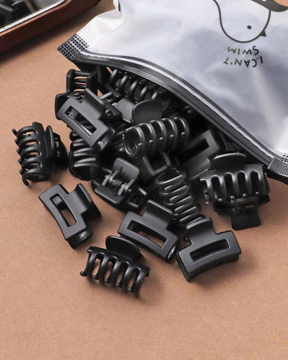 20pcs Mini Hair Clips – Square & Moon Shapes