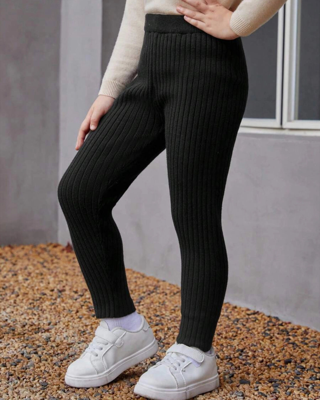 Girls’ Solid Knit Wool Pants