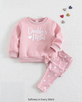 Baby Girl Heart Knit Sweatshirt & Pants Set (2pcs)