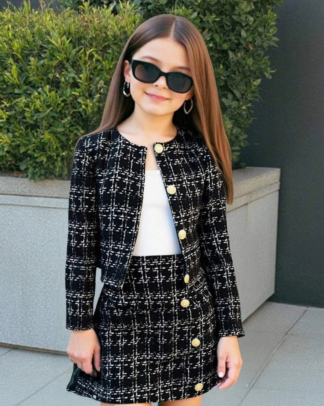 Tween Girls Jacket & Bodycon Skirt 2pcs Set