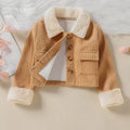 Girls Corduroy Jacket – Borg Collar & Flap Pockets