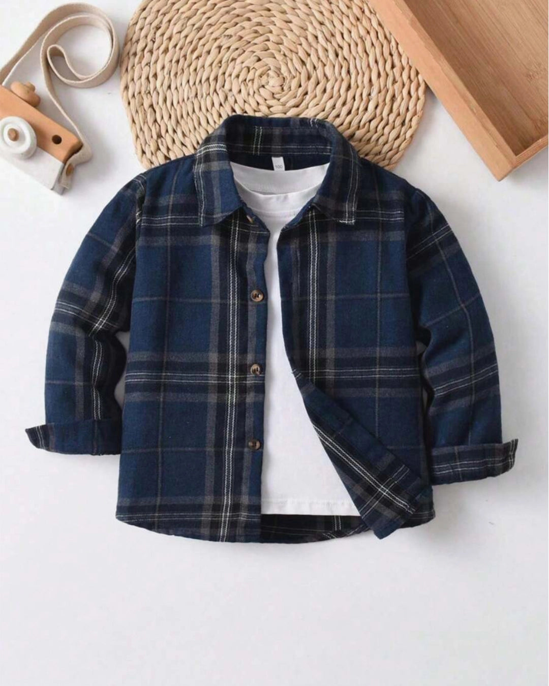 Boys Blue Plaid Casual Shirt