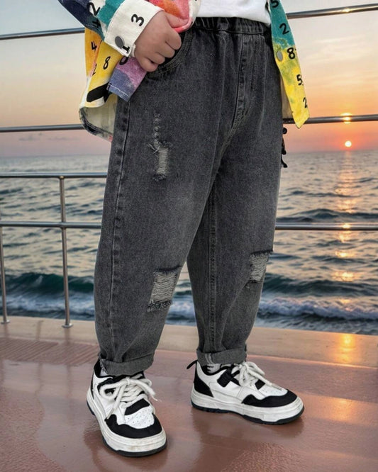 Boys' Casual Ripped Denim Jeans