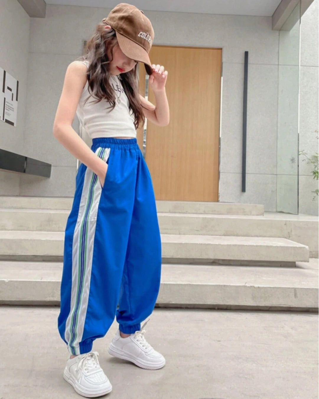 Tween Girls Colorblock Striped Jogger Pants