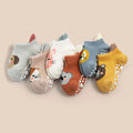 6 Pairs Baby Non-Slip Boat Socks – Cute Cartoon Gel Grip