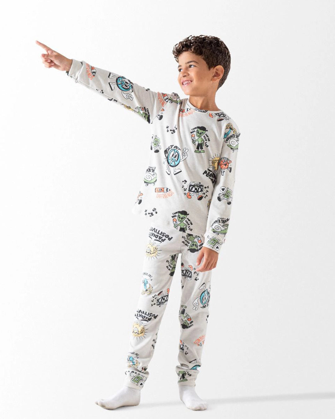 Quick Snail - Boys Autumn Cotton Interlock Pajama Set