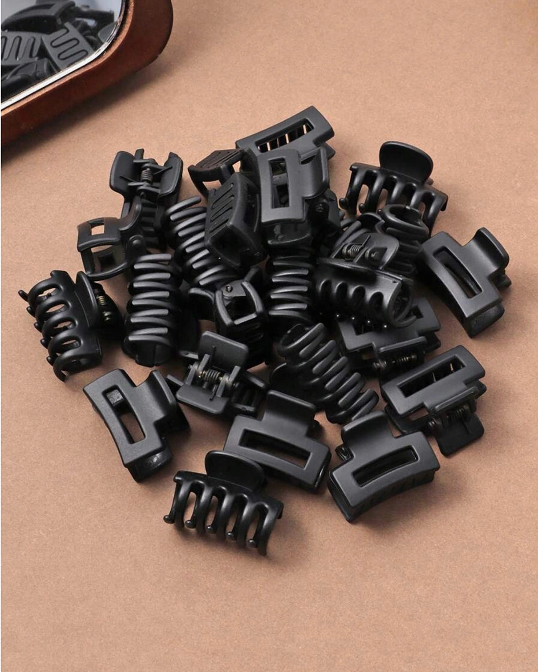 20pcs Mini Hair Clips – Square & Moon Shapes