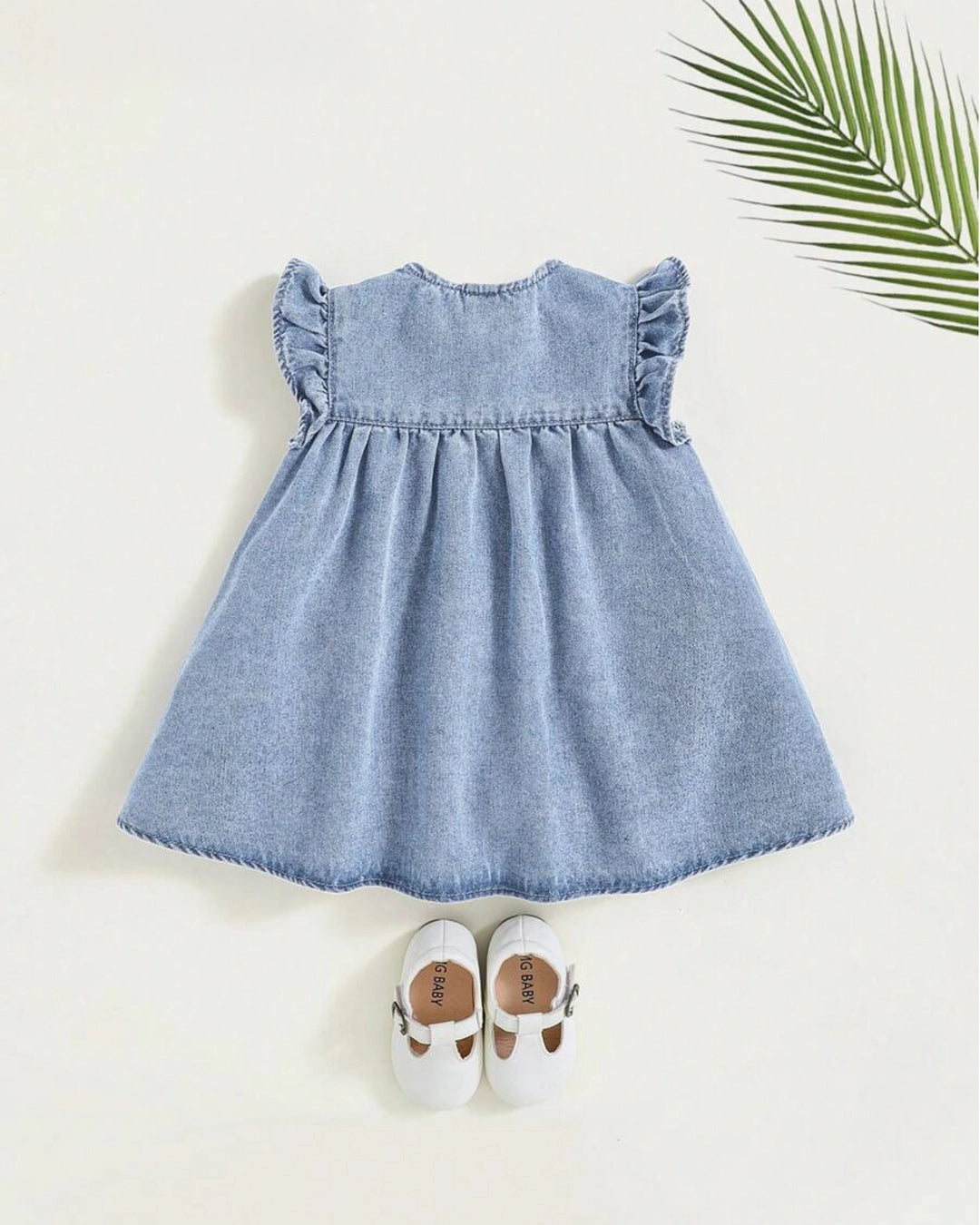 Baby Girls' Boho Denim Flare Sleeve Dress