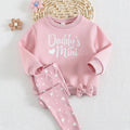 Baby Girl Heart Knit Sweatshirt & Pants Set (2pcs)