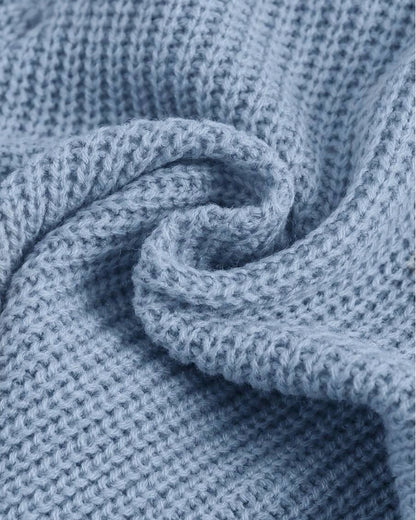Baby Boy Knit Cardigan – Blue Hooded Sweater with 3D Ears