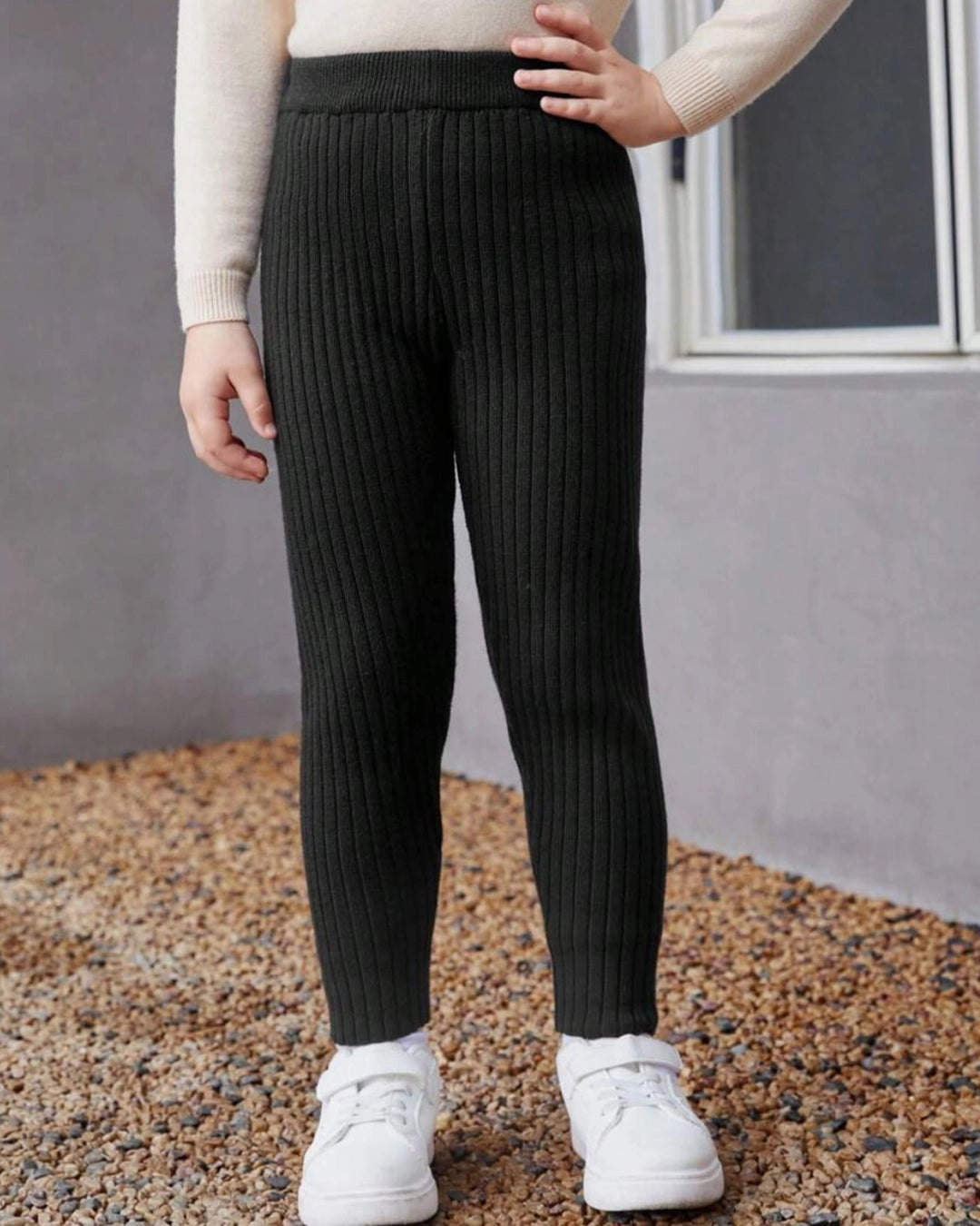 Girls’ Solid Knit Wool Pants