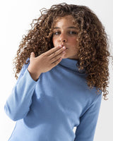 Girls Ribbed Cotton Half Turtleneck