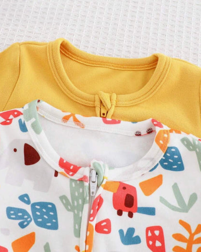 Baby Boy Cartoon Animal Knit Jumpsuit & Pants Set