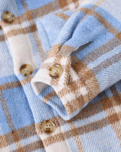 Baby Boy Colorful Plaid Woolen Coat