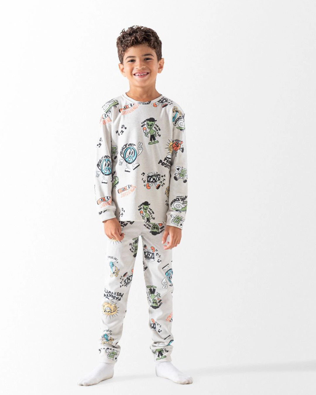 Quick Snail - Boys Autumn Cotton Interlock Pajama Set