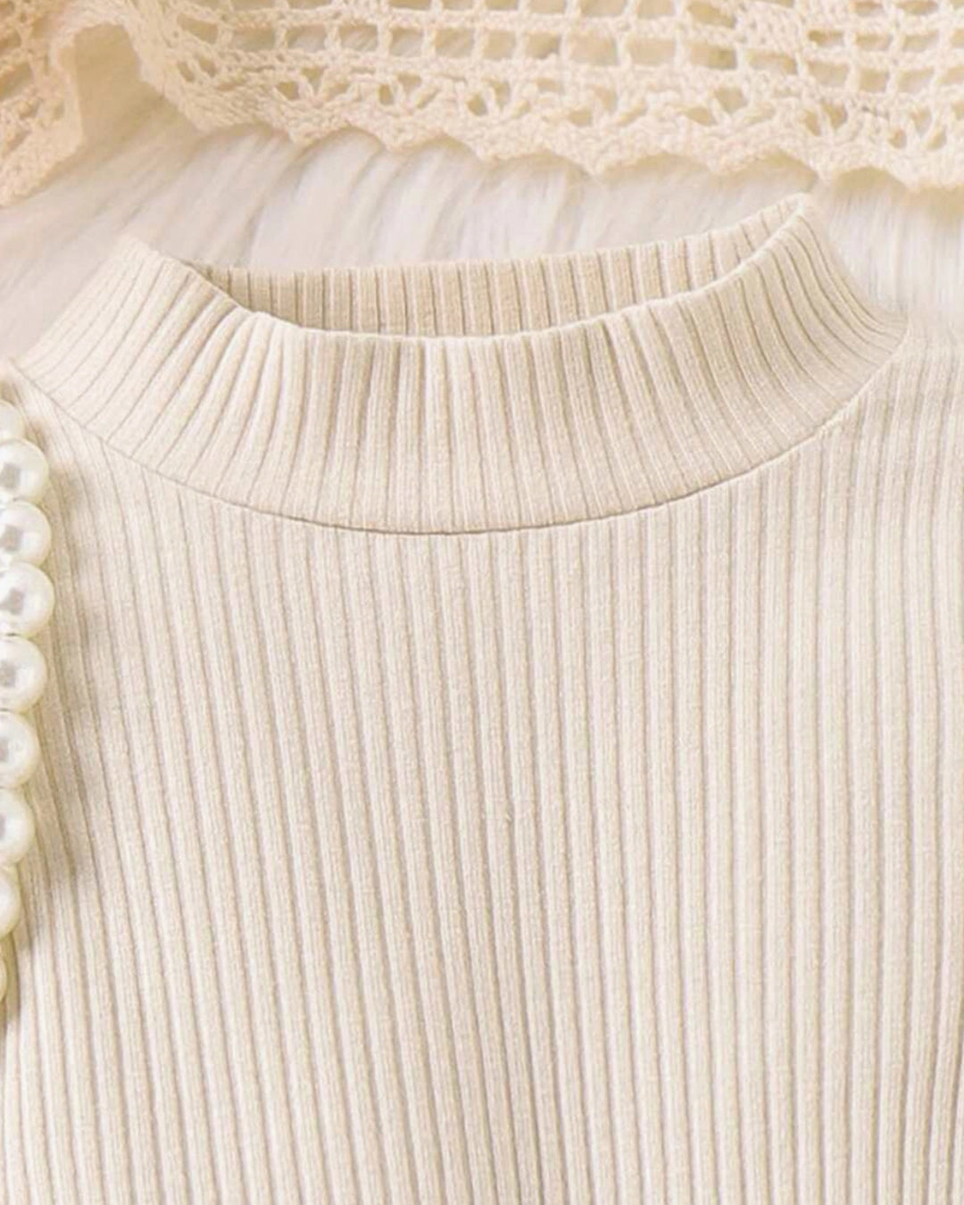 Baby Girl Mock Neck Tee & Plaid Asymmetrical Skirt Set