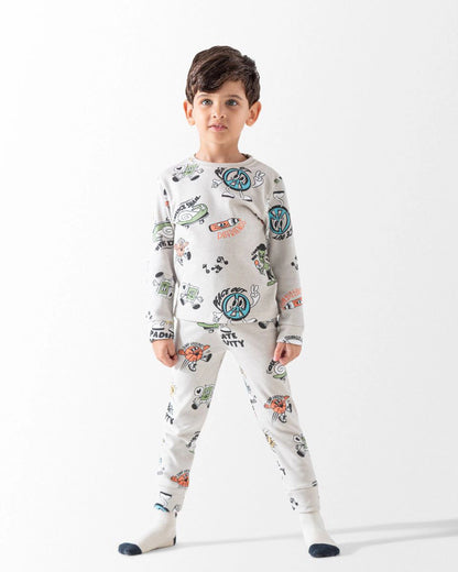 Quick Snail - Boys Autumn Cotton Interlock Pajama Set