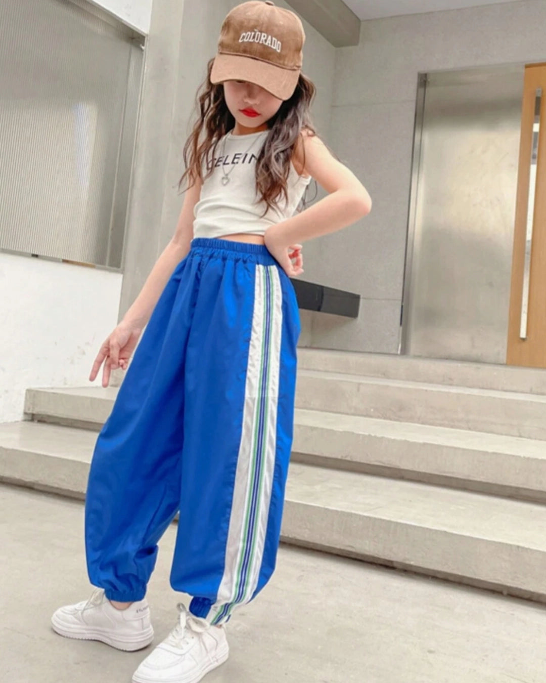 Tween Girls Colorblock Striped Jogger Pants