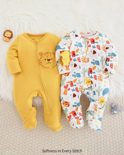 Baby Boy Cartoon Animal Knit Jumpsuit & Pants Set