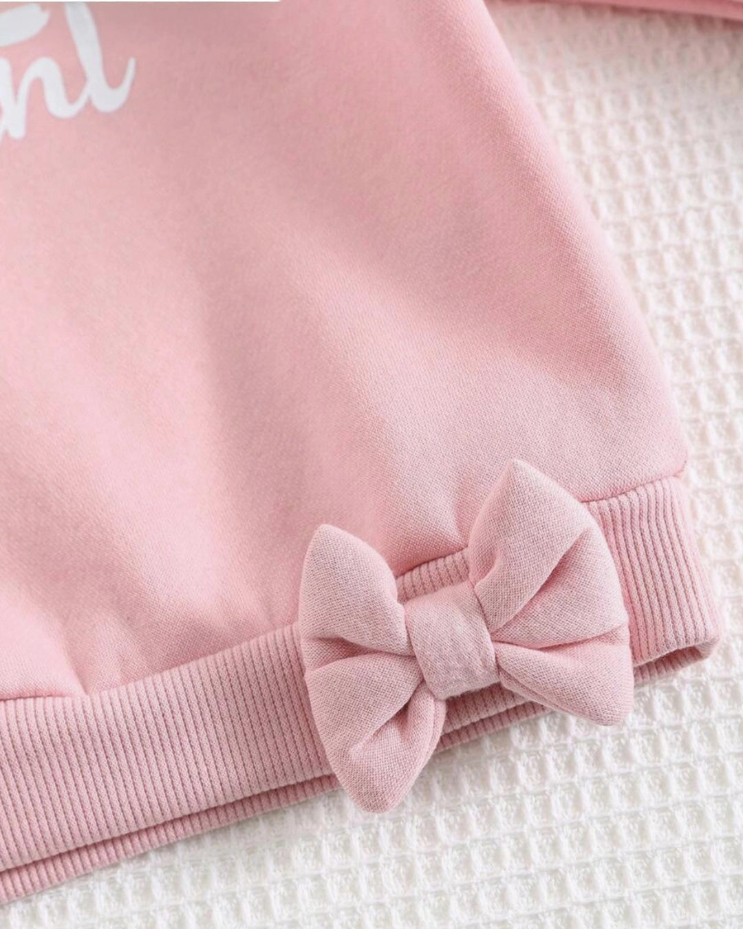 Baby Girl Heart Knit Sweatshirt & Pants Set (2pcs)