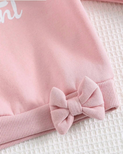 Baby Girl Heart Knit Sweatshirt & Pants Set (2pcs)