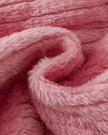 Baby Girl Fluffy Pink Dress & Turtleneck Set