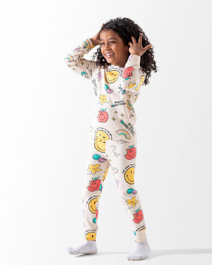 Happy Smile -  Girls Autumn Cotton Interlock Pajama Set