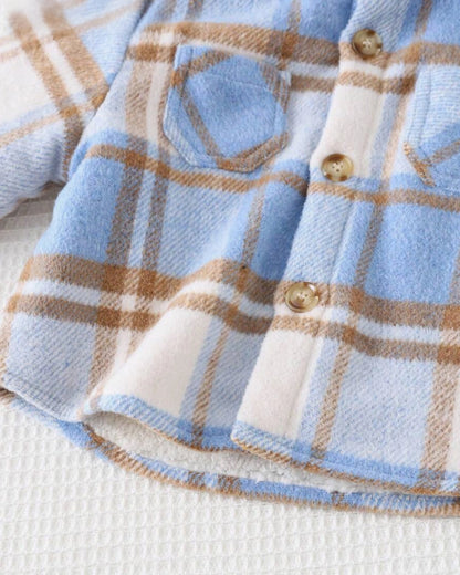 Baby Boy Colorful Plaid Woolen Coat