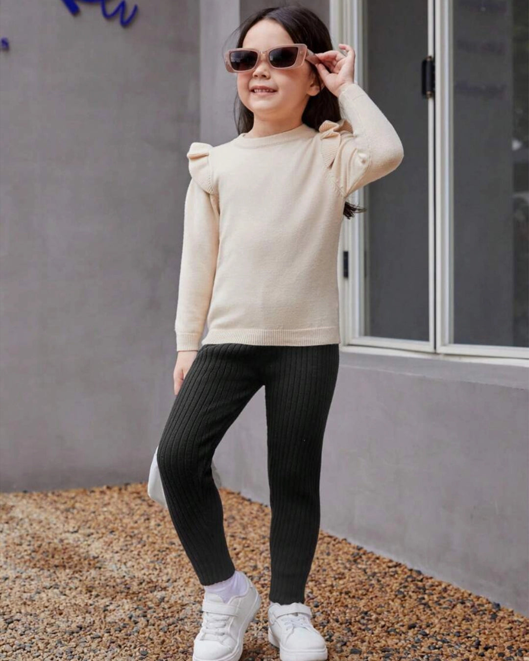 Girls’ Solid Knit Wool Pants